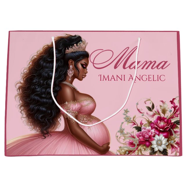 Svart Mammas Rosa Guld Kunglig Barnkalas (Framsidan)