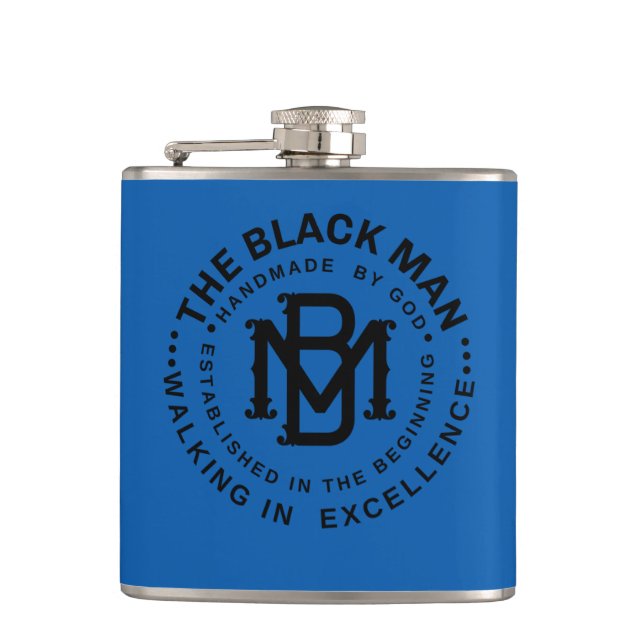 Svart Man Emblem Sprit Vinyl Omslagen Flask Fickplunta (Framsidan)