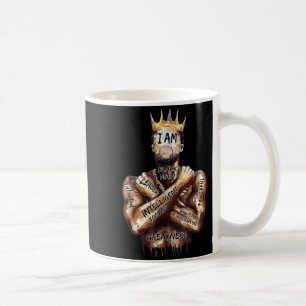 Svart Man Kung Kraftfull Pappa Afro Melanin Svart Kaffemugg