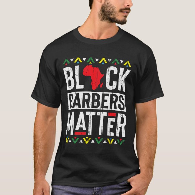 Svart månad Barbers Problemhistoria Afrikas kvinno T Shirt (Framsida)