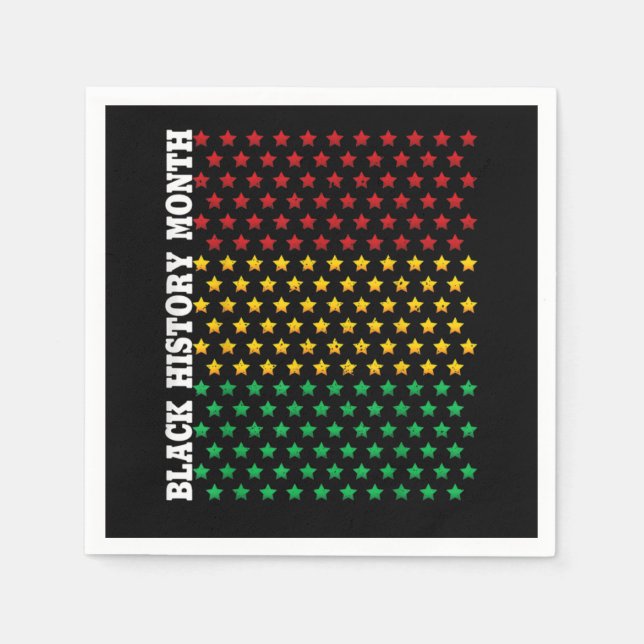 Svart månadsgåva från afrikanska amerikaner, svart pappersservett (Framsidan)