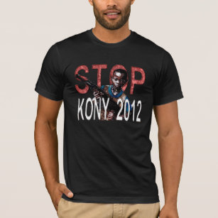 Svart manar för STOPP KONY 2012 T-tröja Tee