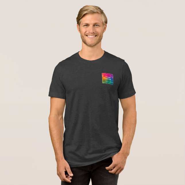 Svart Manar för textutskrift Logotyp Front & Back  T Shirt (Framsida Full)