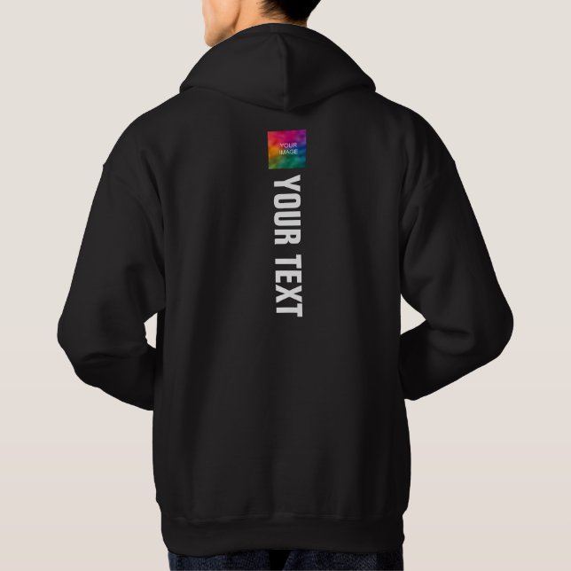Svart manar Modern Backside Print Template Hoodie (Baksida)