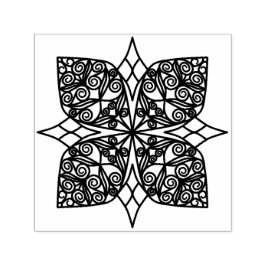 Svart Mandala Emblem Shamrock Självfärgande Stämpel