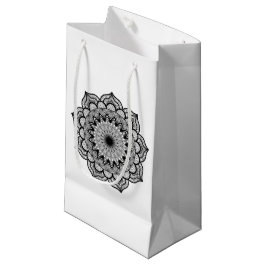Svart Mandala på vit bakgrund