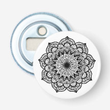 Svart Mandala på vit bakgrund