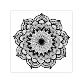 Svart Mandala Självfärgande Stämpel