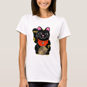 Svart Maneki Neko Tee