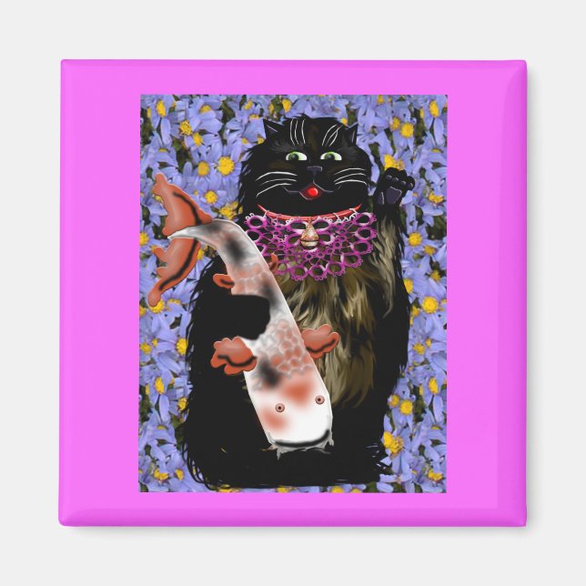 svart maneki neko w/ koi magnet (Framsidan)