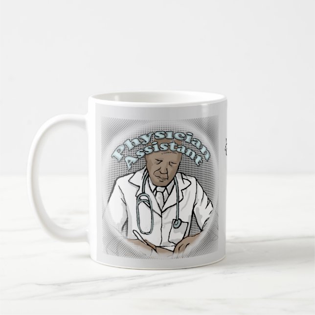 Svart manlig läkarassistent kaffemugg (Vänster)