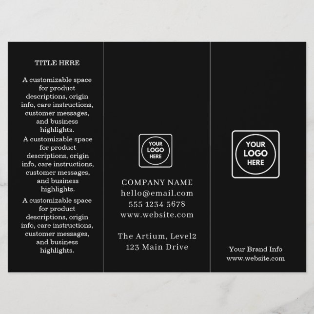 Svart, mappad broschyr | Anpassningsbar Modern Bus (Framsida)