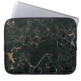 Svart marbel för elegant: Texturerad bakgrund Laptop Fodral