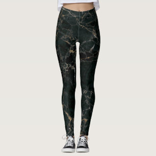 Svart marbel för elegant: Texturerad bakgrund Leggings