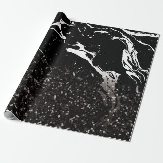 Svart Marble/Black Glitter Presentpapper