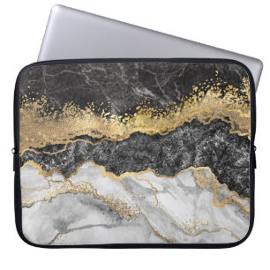 Svart marble Design Bärbar dator Fodral-Sleeve Laptop Fodral