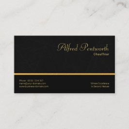 Svart marble Grunge Simple Guld Line Chauffeur Visitkort