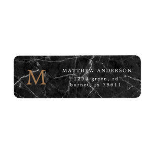 Svart marble-returadress returadress etikett