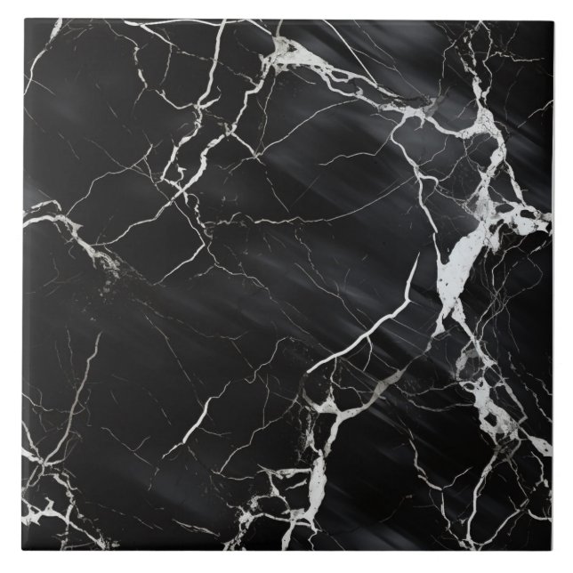 Svart marble Tile elegant Kakelplatta (Framsidan)