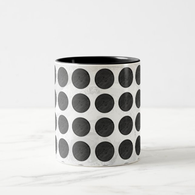 Svart marble Två-Tonad mugg (Center)