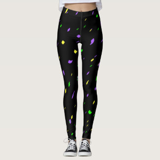 Svart Mardi Gras konfettidamasker Leggings