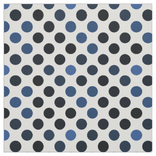 Svart marinblått vitpolka dotsmönster tyg