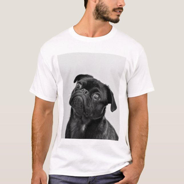 Svart marionett hund t shirt (Framsida)