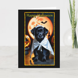 Svart marionett i Costume Halloween Card Helgkort