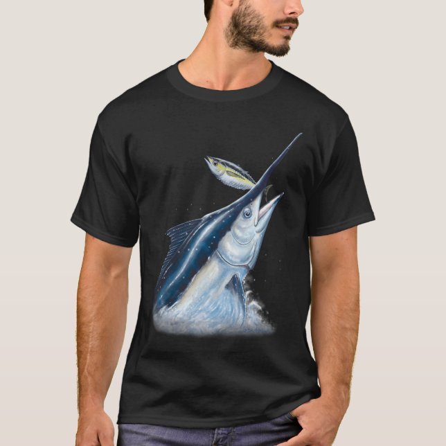 Svart marlin & tonfisk t shirt (Framsida)