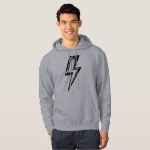 Svart Marmor Åskbold Tröja Hoodie