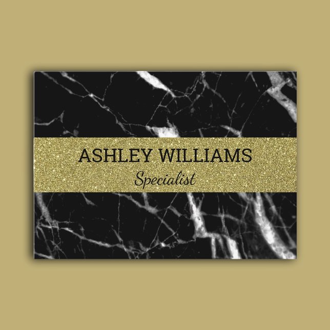 Svart marmor av elegant och guld visitkort (Elegant black marble and gold  business card)
