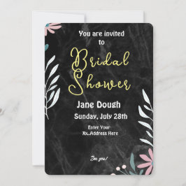 Svart marmor bakgrund Minimalistisk bröllopsfest  Inbjudningar