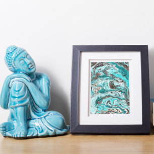 Svart marmor, fluid Art Fototryck