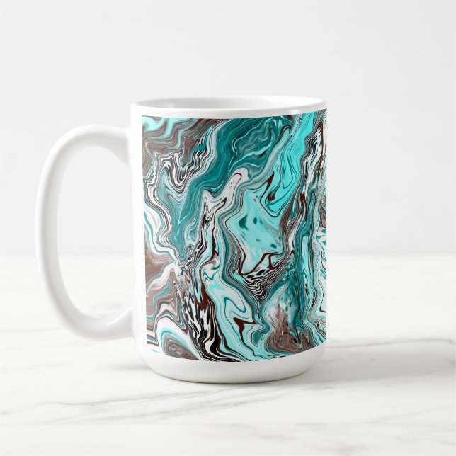 Svart marmor, fluid Art Kaffemugg (Vänster)