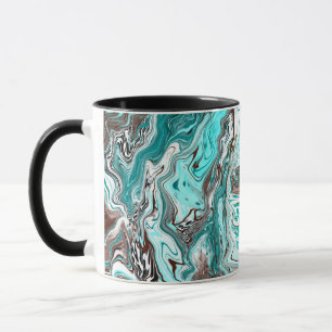 Svart marmor, fluid Art Mugg