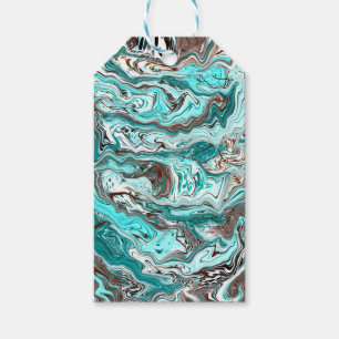 Svart marmor, fluid Art Presentetikett
