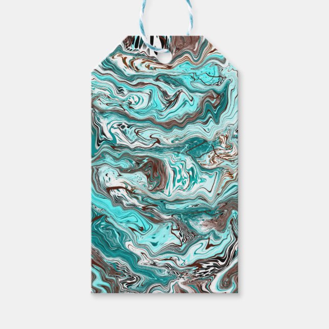 Svart marmor, fluid Art Presentetikett (Framsidan)