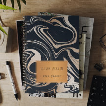 Svart marmor från ro guld med kopparetikett