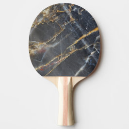 Svart marmor & guld sten Enkel Pingisracket