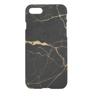 Svart marmor, guld iPhone 7 skal