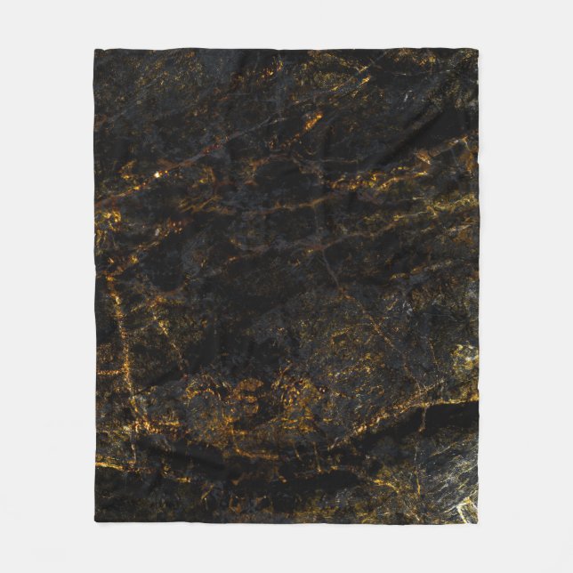 Svart marmor, guldven, struktur. fleecefilt (Framsidan)