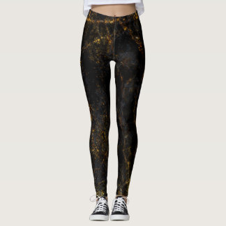 Svart marmor, guldven, struktur. leggings