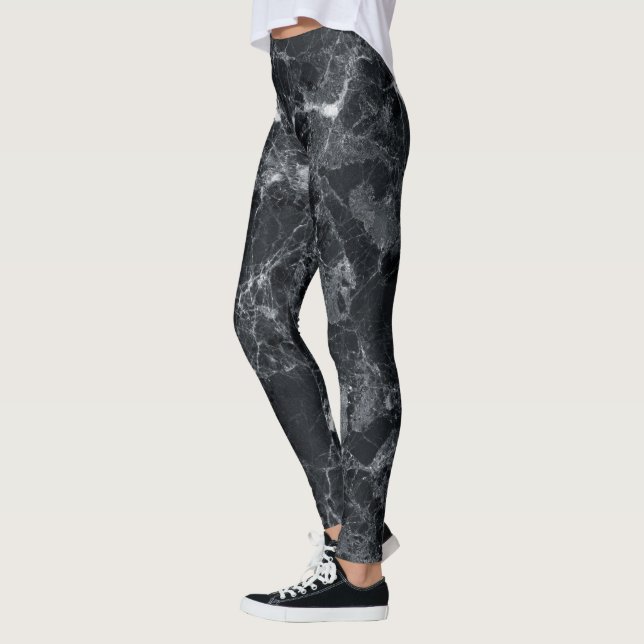 Svart marmor leggings (Vänster)