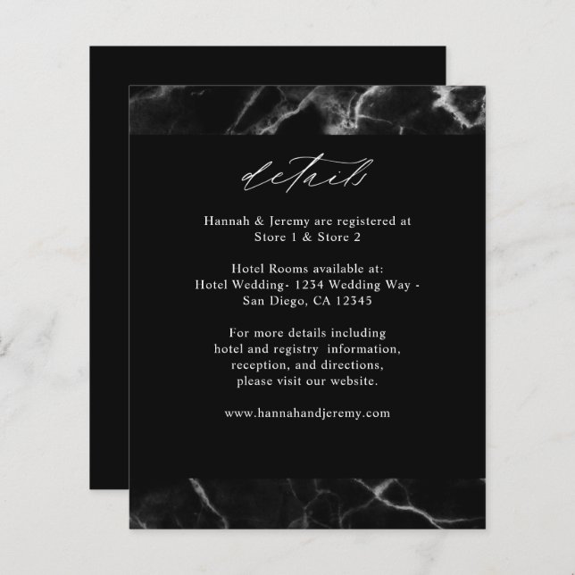 Svart marmor med detaljer (Fram/baksida)