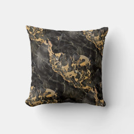Svart marmor med guld struktur kudde