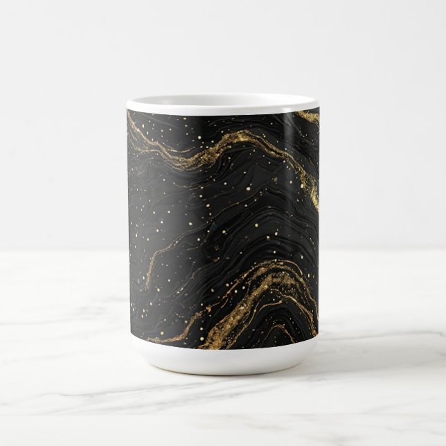 Svart marmor med guldådror Lyxig Abstrakt Kaffemugg (Center)
