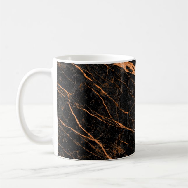 Svart marmor med gyllene ventiler, kejsare marmor kaffemugg (Vänster)