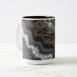 Svart marmorerad abstrakt kaffekopp – Modern kopp