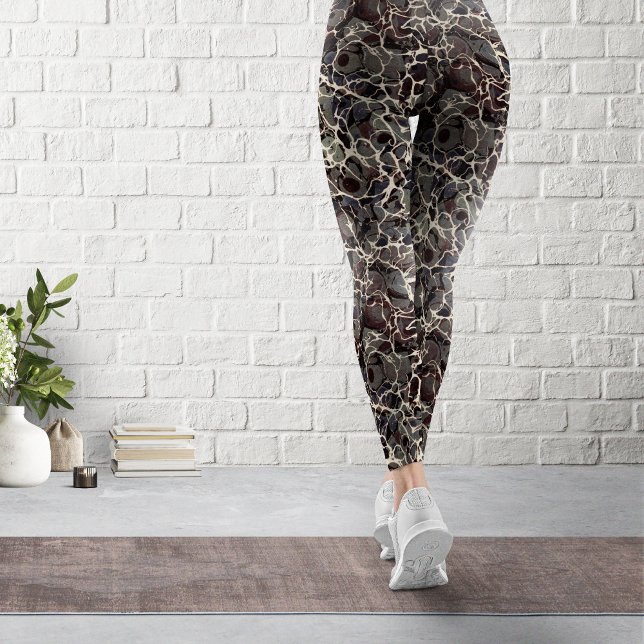 Svart marmorerad Papper Vintage Leggings (Skapare uppladdad)