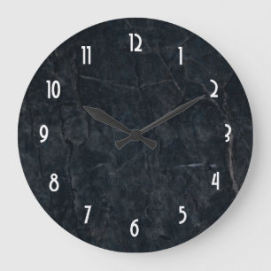 Svart marmorstenstruktur stor klocka